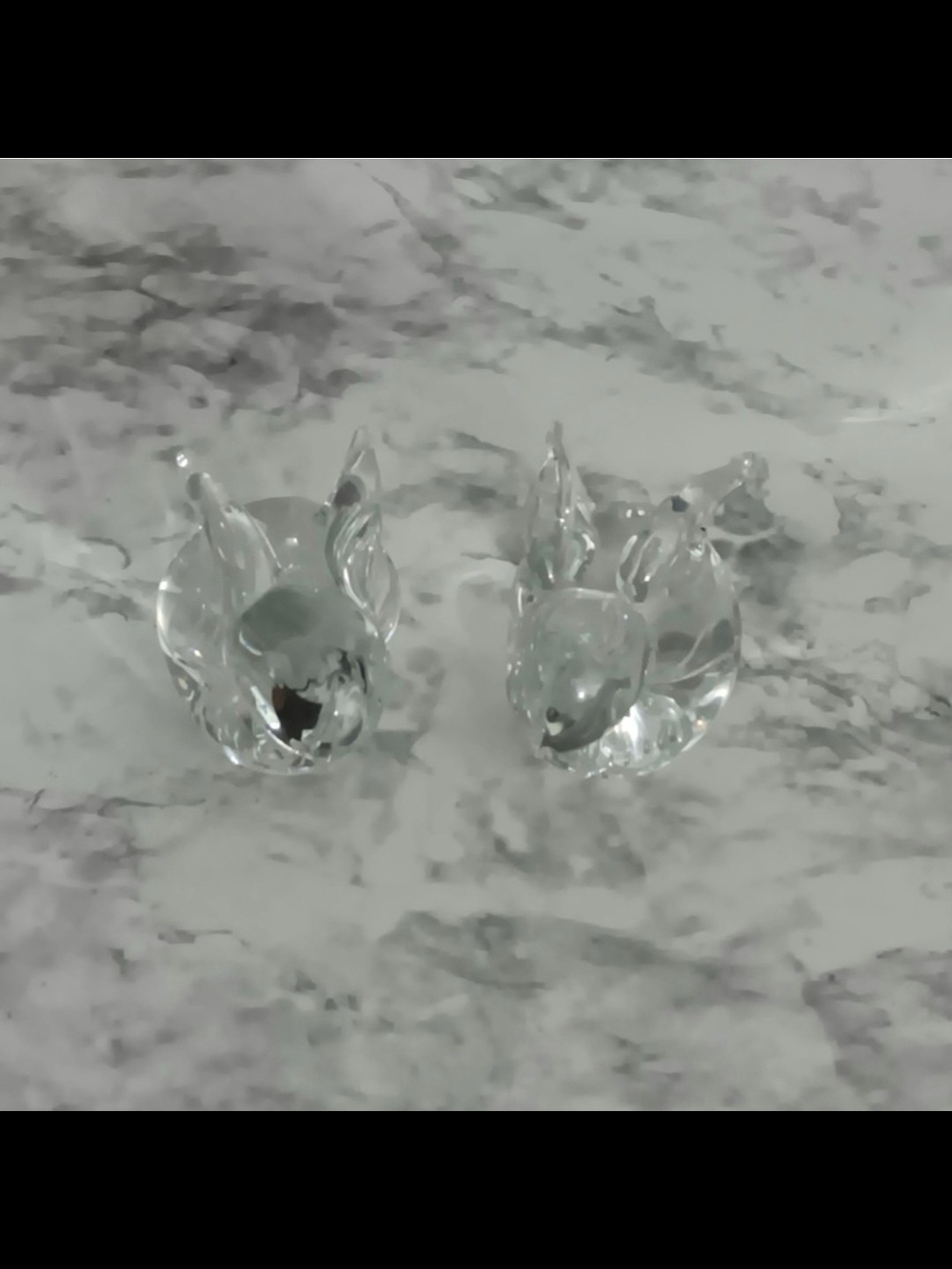 Pair of Clear Glass Crystal Bunny Rabbit Figurines – EUC